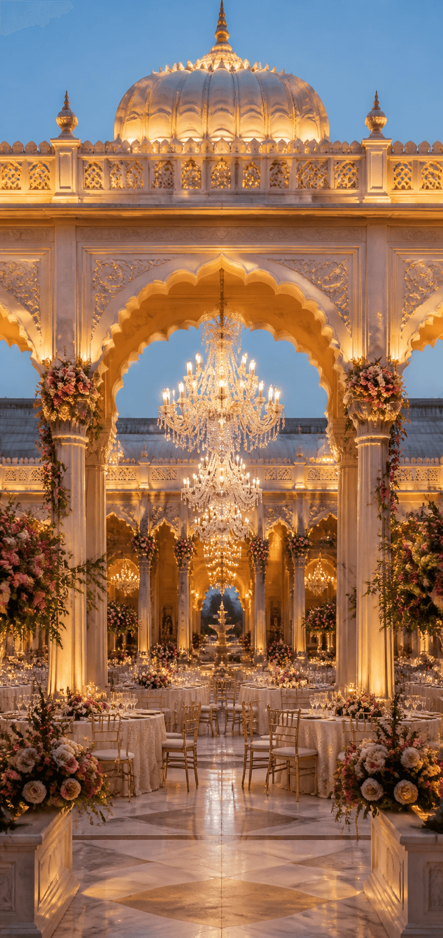 Luxury wedding palace celebration